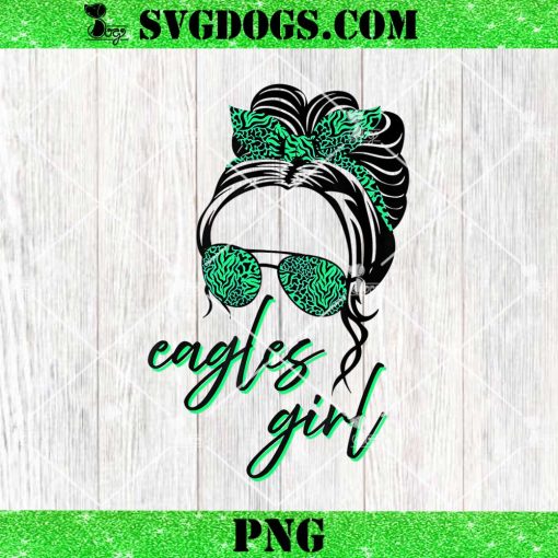 Eagles Girl PNG, Messy Bun Apparel PNG