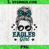 Philadelphia Eagles NFL Girl PNG, Messy Bun Lover Eagles PNG