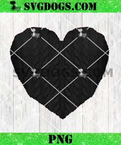 Heart Black Embroidery PNG