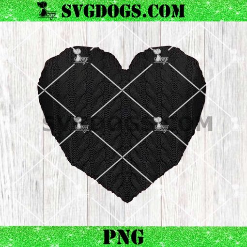 Heart Black Embroidery PNG