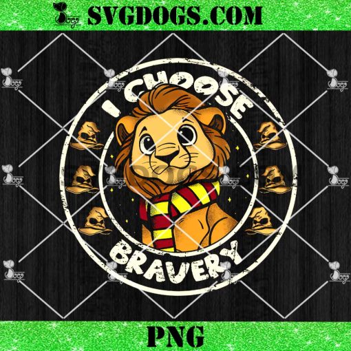 I Choose Bravery PNG, Gryffindor Lion PNG