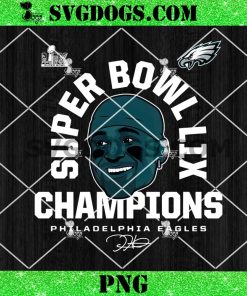 Jalen Hurts Black Philadelphia Eagles Super Bowl LIX Champions PNG