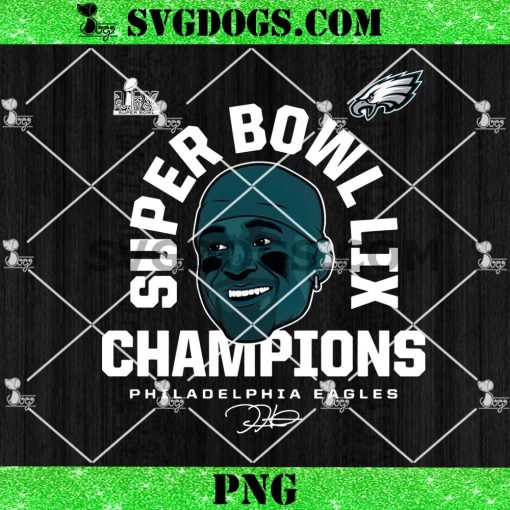 Jalen Hurts Black Philadelphia Eagles Super Bowl LIX Champions PNG