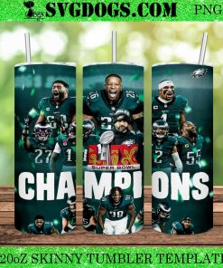 Philadelphia Eagles Super Bowl LIX Champions 20oz Tumbler Wrap PNG