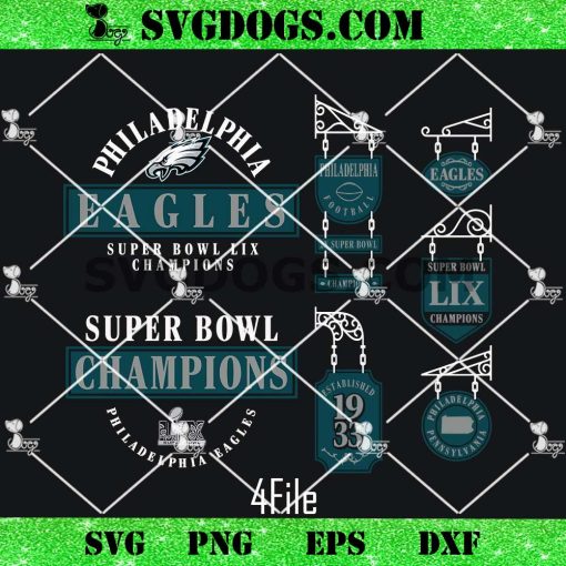 Philadelphia Eagles Super Bowl LIX Champions Bundle SVG