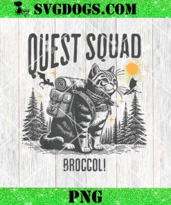 Quest Fantasy Squad Broccoli PNG, Funny Cat PNG