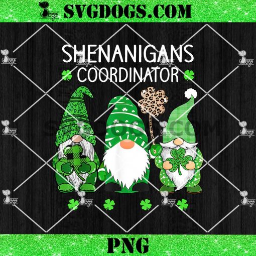 Shenanigans Coordinator PNG, St Patricks day lucky Shamrock Shenanigans gnomes PNG