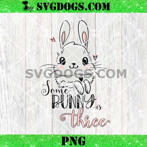 Some Bunny Is Three PNG, Bunny Rabbit Birthday PNG