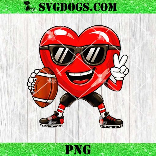 Valentine’s Day Heart Playing Football PNG