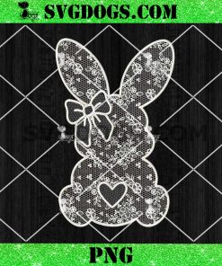 White Lace Bunny Coquette Bow PNG