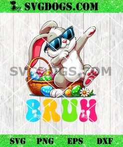 Bunny Dabbing Easter Bruh PNG, Dabbing Rabbit Easter Day PNG