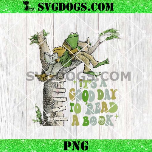 Frog It’s A Good Day To Read A Book PNG