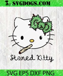 Stoned Kitty Cannabis SVG, Hello Kitty In Weed SVG