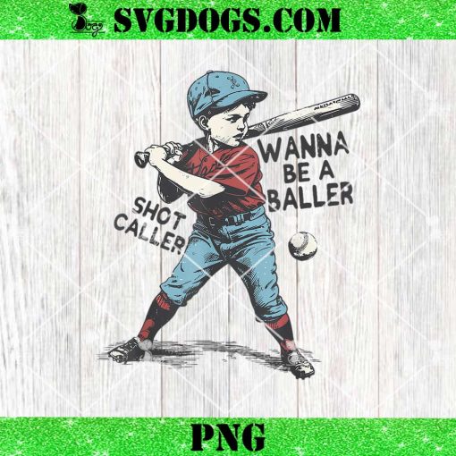 Wanna Be A Baller Shot Caller PNG, Retro Game Day Baseball PNG