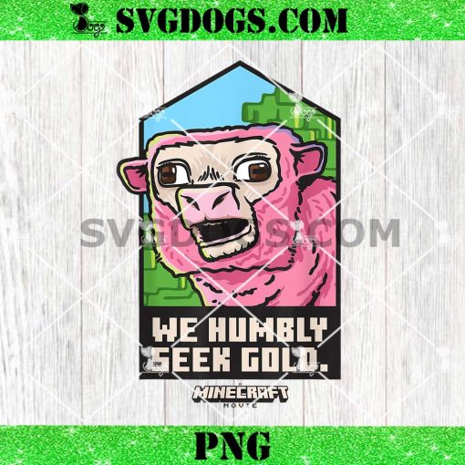 A Minecraft Movie We Humbly Seek Gold Pink Sheep PNG