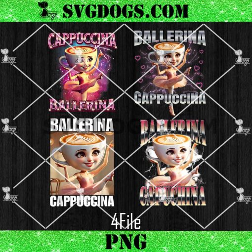 Ballerina Cappuccina Bundle PNG, Italian Brainrot Meme PNG