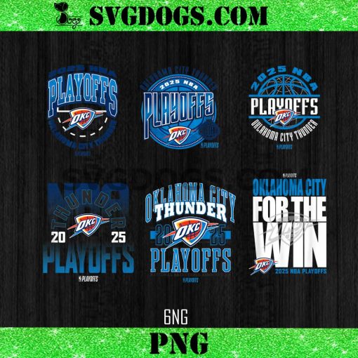 NBA Official Oklahoma City Thunder 2025 Playoffs Bundlle PNG