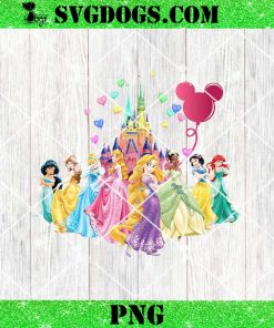 Best Friends Princess PNG, Princess Squad PNG, Magical Castle with Balloons PNG