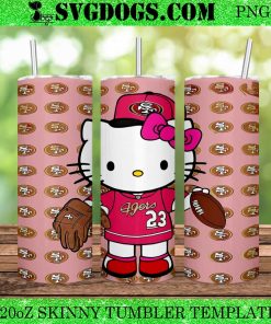 Hello Kitty Football San Francisco 49ers 20oz Tumbler Wrap PNG