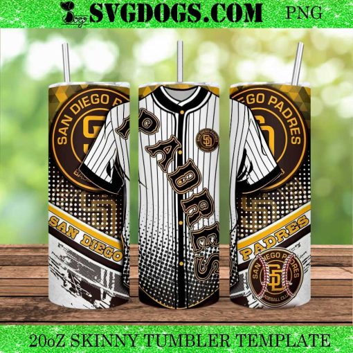 Jersey San Diego Padres 20oz Tumbler Wrap PNG