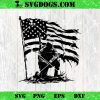 Kneeling Soldier American Flag SVG