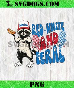 Raccoon Red White And Feral PNG, 4th Of July PNG