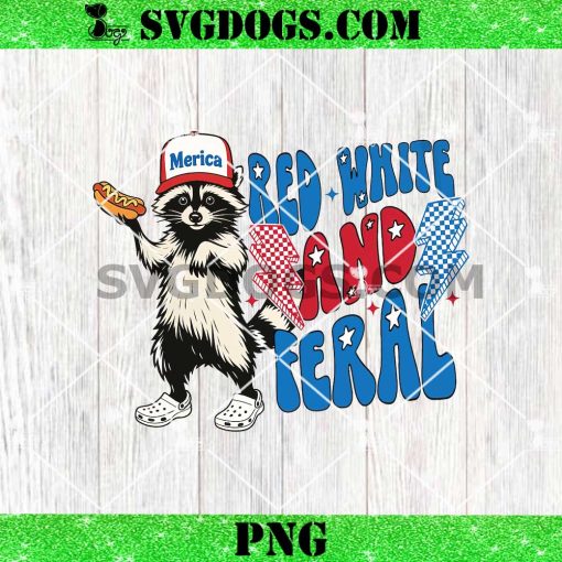 Raccoon Red White And Feral PNG, 4th Of July PNG