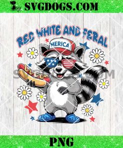 Red White And Feral Raccoon PNG, 4th Of July PNG