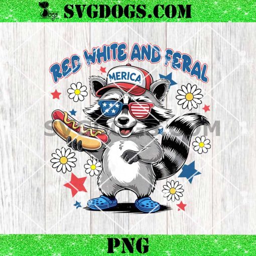 Red White And Feral Raccoon PNG, 4th Of July PNG