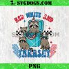 Raccoon Red White And Feral PNG, 4th Of July PNG