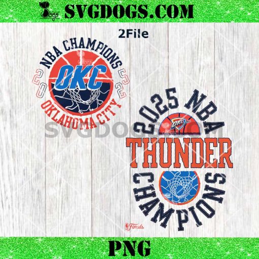2025 NBA Finals Thunder Champions PNG Bundle