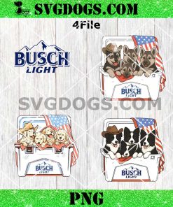 Dog Busch Light 4th Of July PNG Bundle, Busch Light Independence Amrican Flag PNG