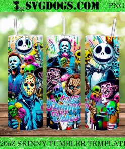 Horror Killers Summer Vibes 20oz Tumbler Wrap PNG