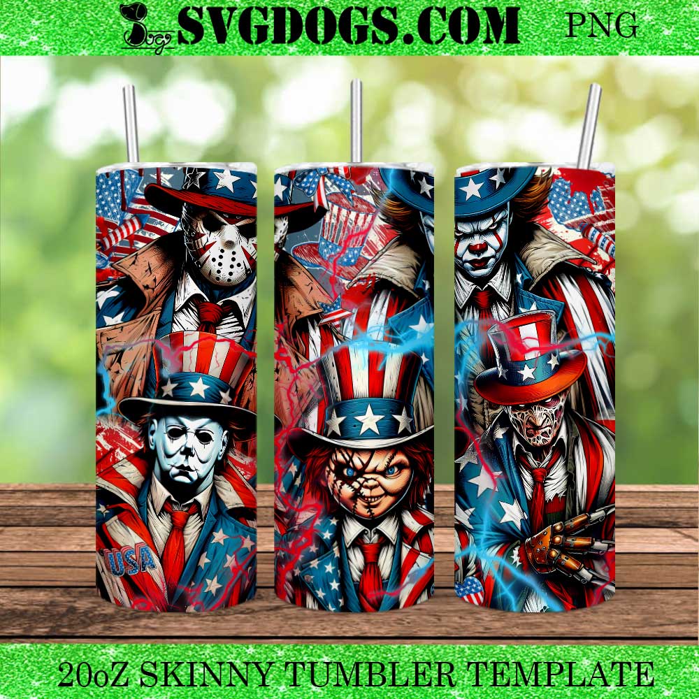 Horror Movie 4th of July 20oz Tumbler Wrap PNG, Thug Life Killers Skinny Straight Wrap PNG Horror Movie 4th of July 20oz Tumbler Wrap PNG, Thug Life Killers Skinny Straight Wrap PNG