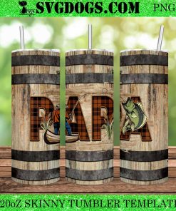 Papa Fishing 20oz Tumbler Wrap PNG, Fathers Day PNG
