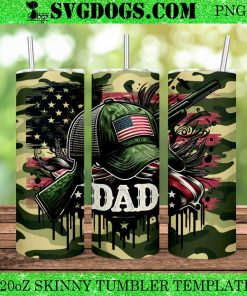Patriotic Veteran Dad 20oz Tumbler Wrap PNG