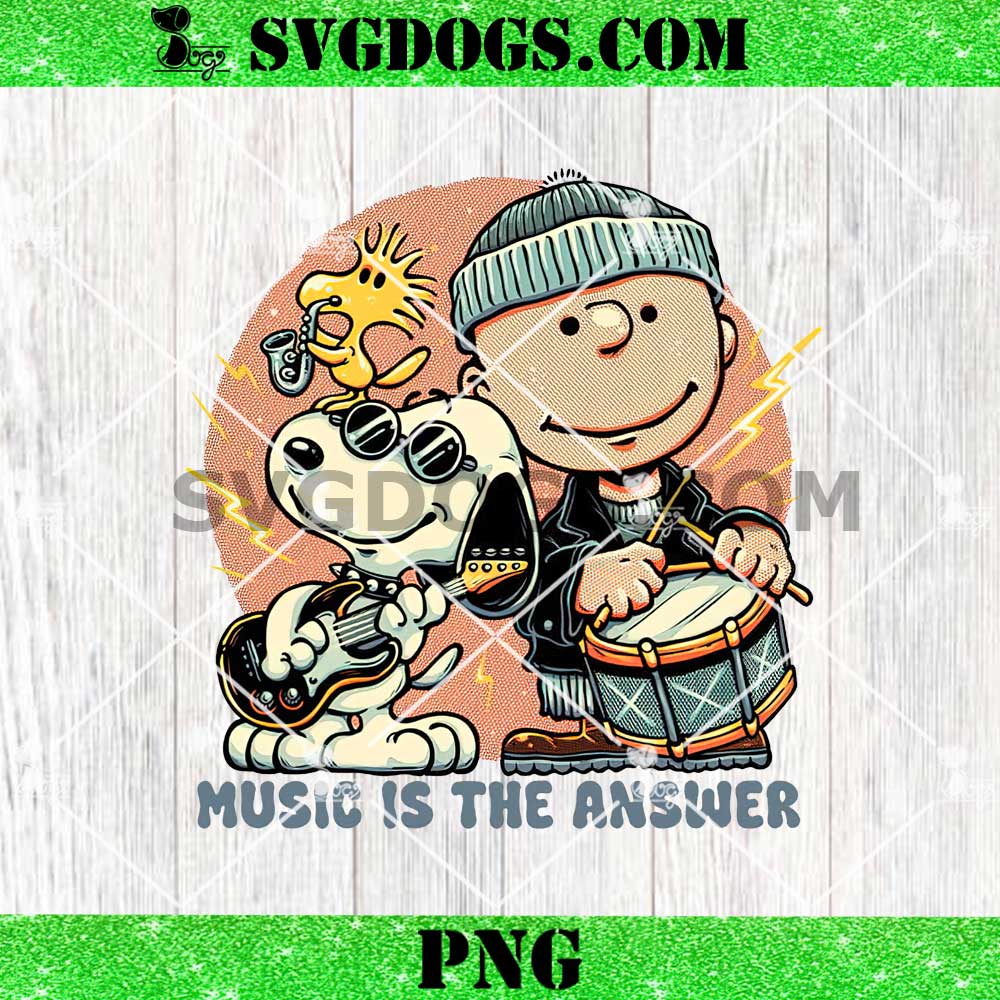 Snoopy Music Is The Answer PNG, Woodstock Snoopy And Charlie Brown Music PNG Snoopy Music Is The Answer PNG, Woodstock Snoopy And Charlie Brown Music PNG