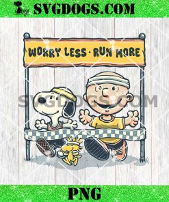 Snoopy Worry Less Run More PNG, Cute Peanut PNG