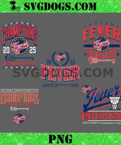 2025 WNBA Commissioner’s Cup Champions Indiana Fever PNG Bundle