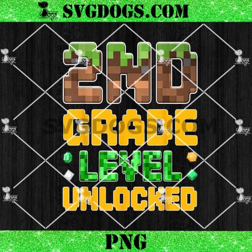 2nd Grade Level Unlocked PNG, Back to School Boys Gamer PNG