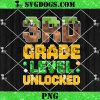 2nd Grade Level Unlocked PNG, Back to School Boys Gamer PNG