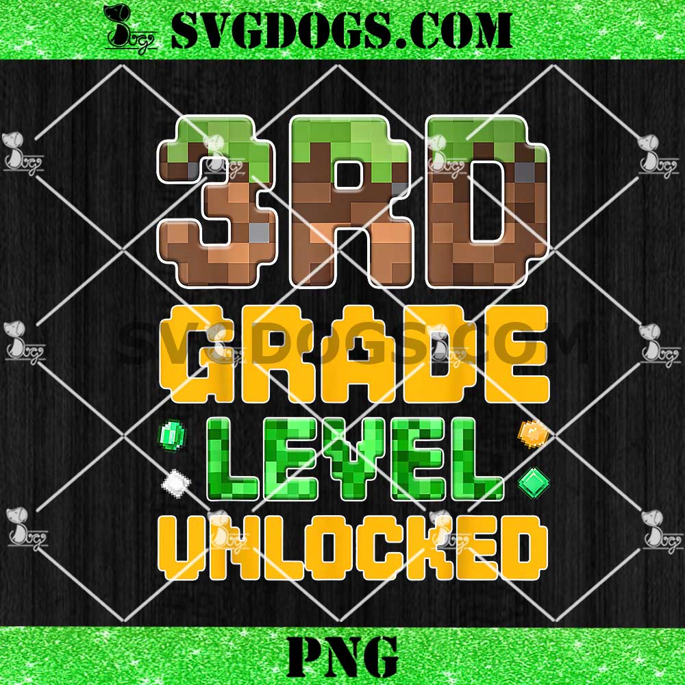3rd Grade Level Unlocked PNG, Back to School Boys Gamer First Day of Third Grade PNG 3rd Grade Level Unlocked PNG, Back to School Boys Gamer First Day of Third Grade PNG