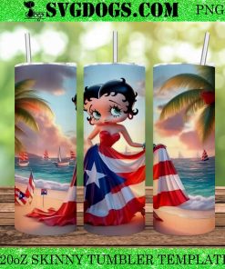Betty Boop 4th July 20oz Tumbler Wrap PNG