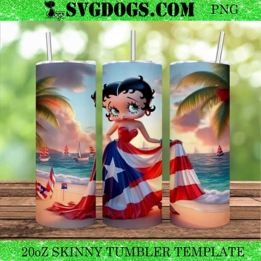 Betty Boop 4th July 20oz Tumbler Wrap PNG