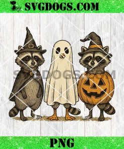 Boo Ghost Raccoon Halloween PNG, Raccoon Pumpkin PNG