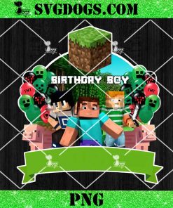 Custom Game Minecrafft Birthday PNG