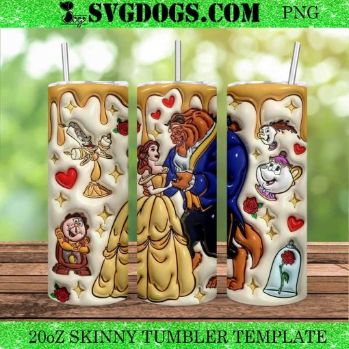 Disney Beauty and the Beast 20oz Tumbler Wrap PNG