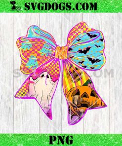 Halloween Bow Neon PNG, Cute Boo Ghost Coquette PNG