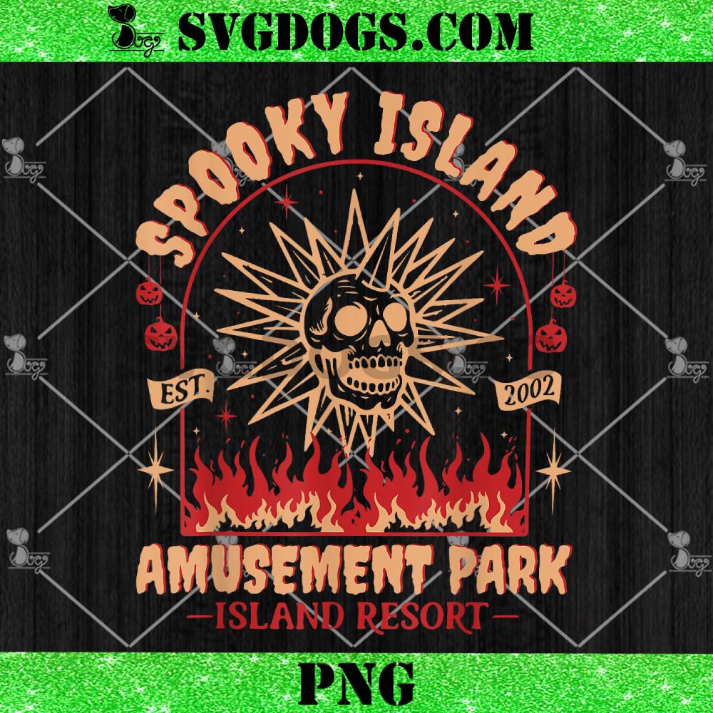 Halloween Spooky Island Est 2002 Amusement Park Skull PNG Halloween Spooky Island Est 2002 Amusement Park Skull PNG