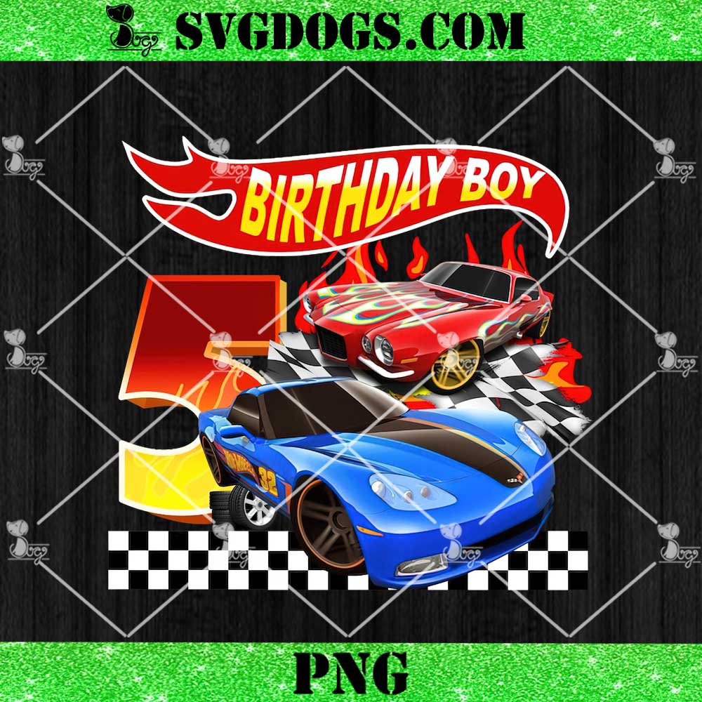 Hot Wheels 5 Birthday PNG, Race Car Birthday Boy PNG Hot Wheels 5 Birthday PNG, Race Car Birthday Boy PNG